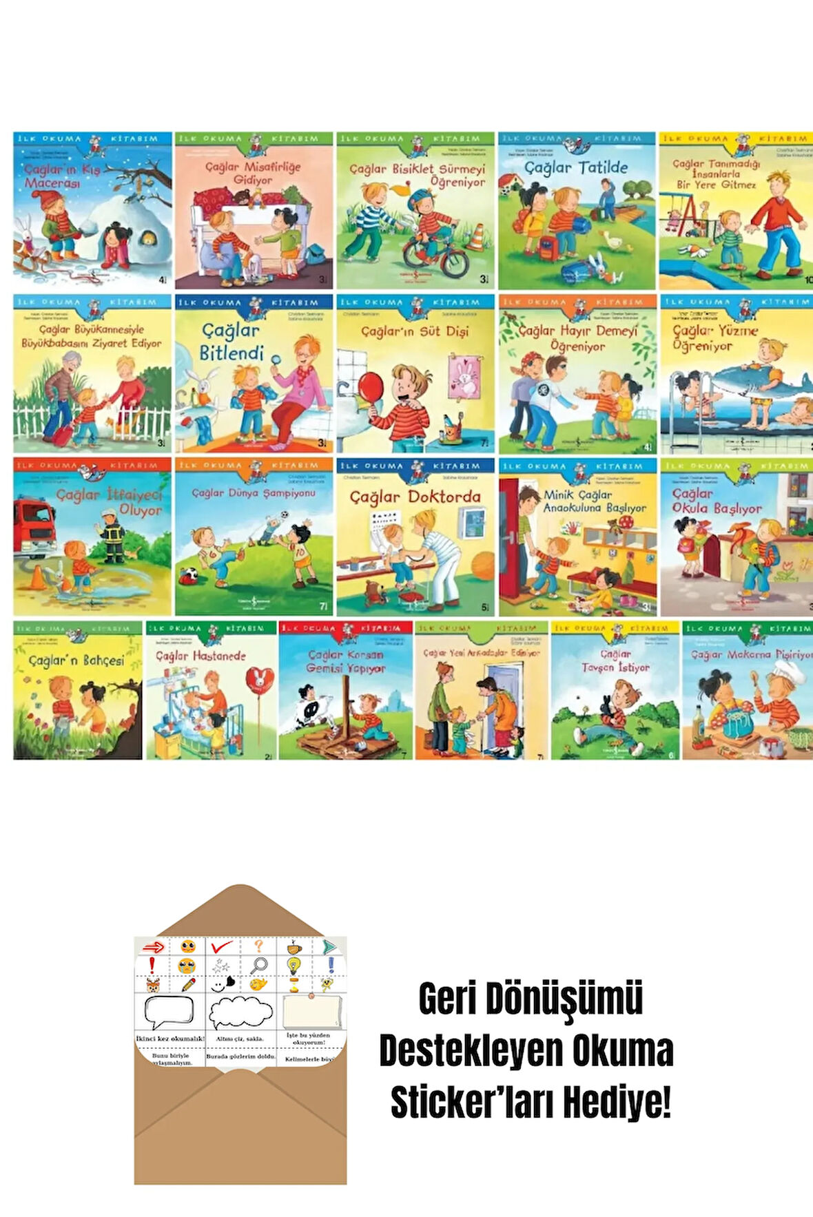 İlk Okuma Kitabım Çağlar Serisi 21 Kitap + Okuma Sticker'ları