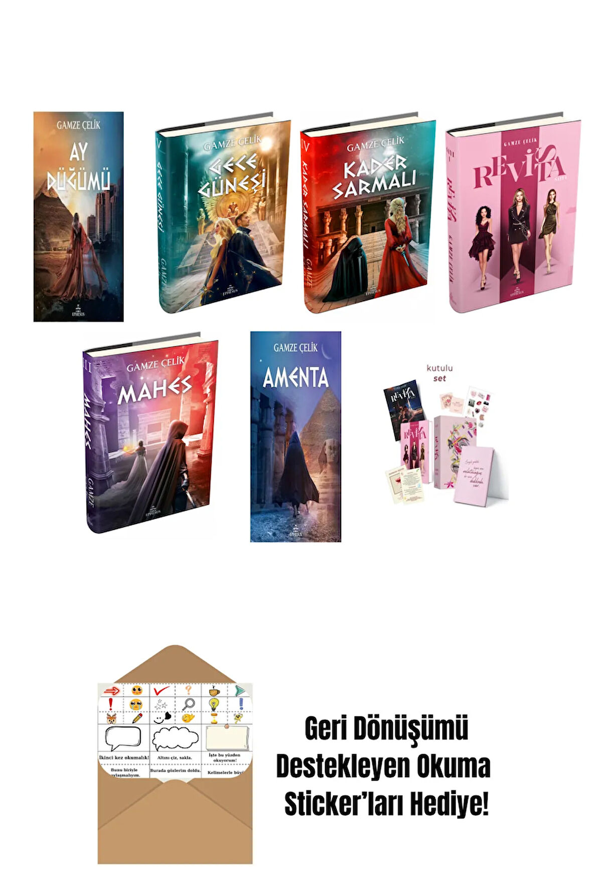 Gamze Çelik 7 Kitap Seti + Okuma Sticker'ları