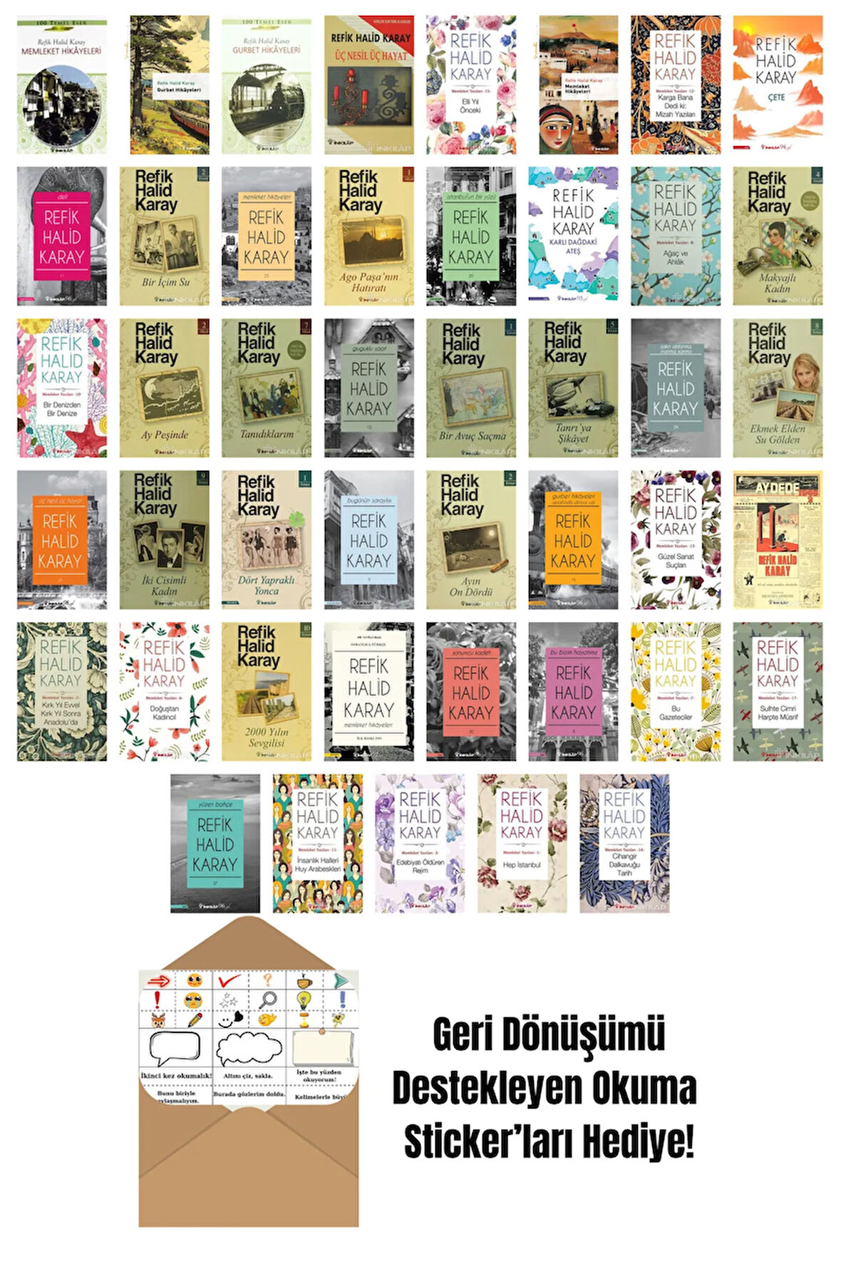 Refik Halid Karay 45 Kitap Seti + Okuma Sticker'ları