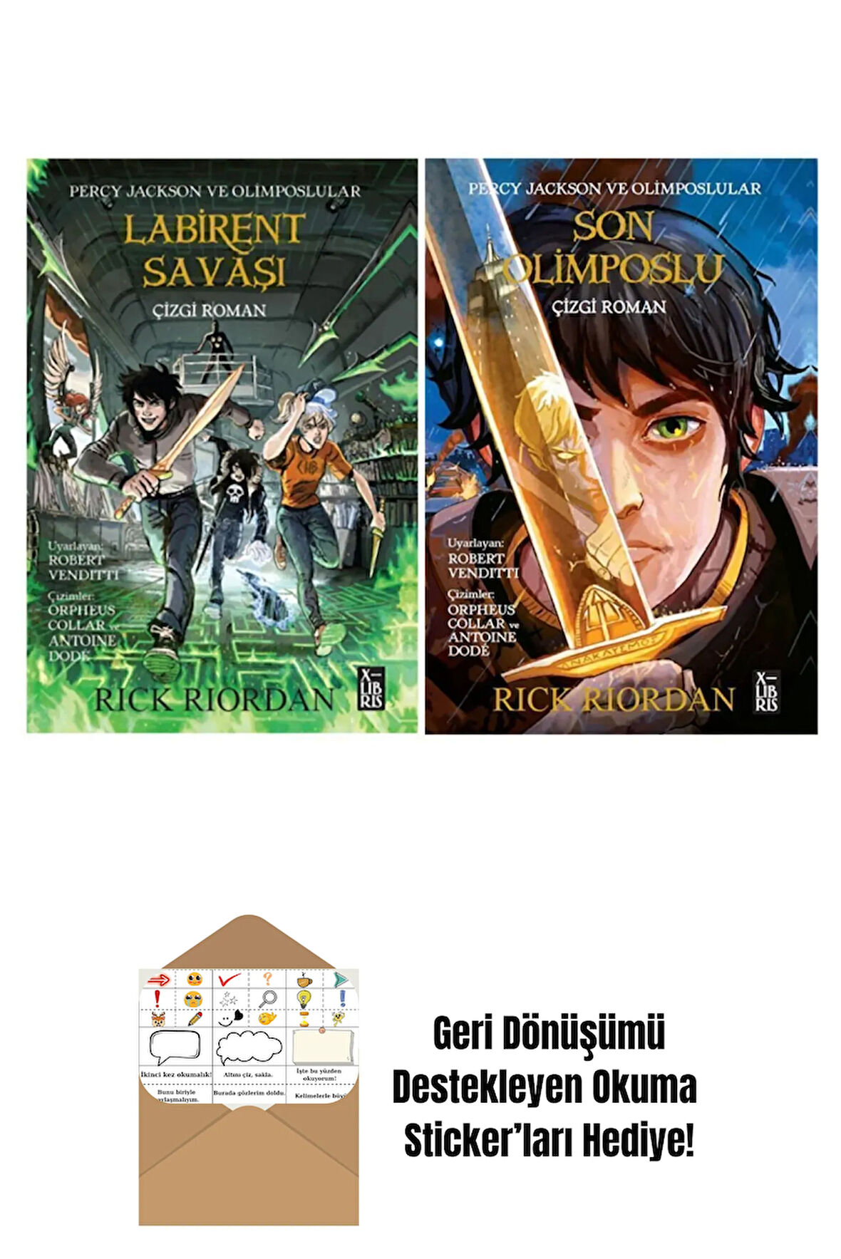 Percy Jackson 4. ve 5. Kitaplar Çizgi Roman + Okuma Sticker'ları