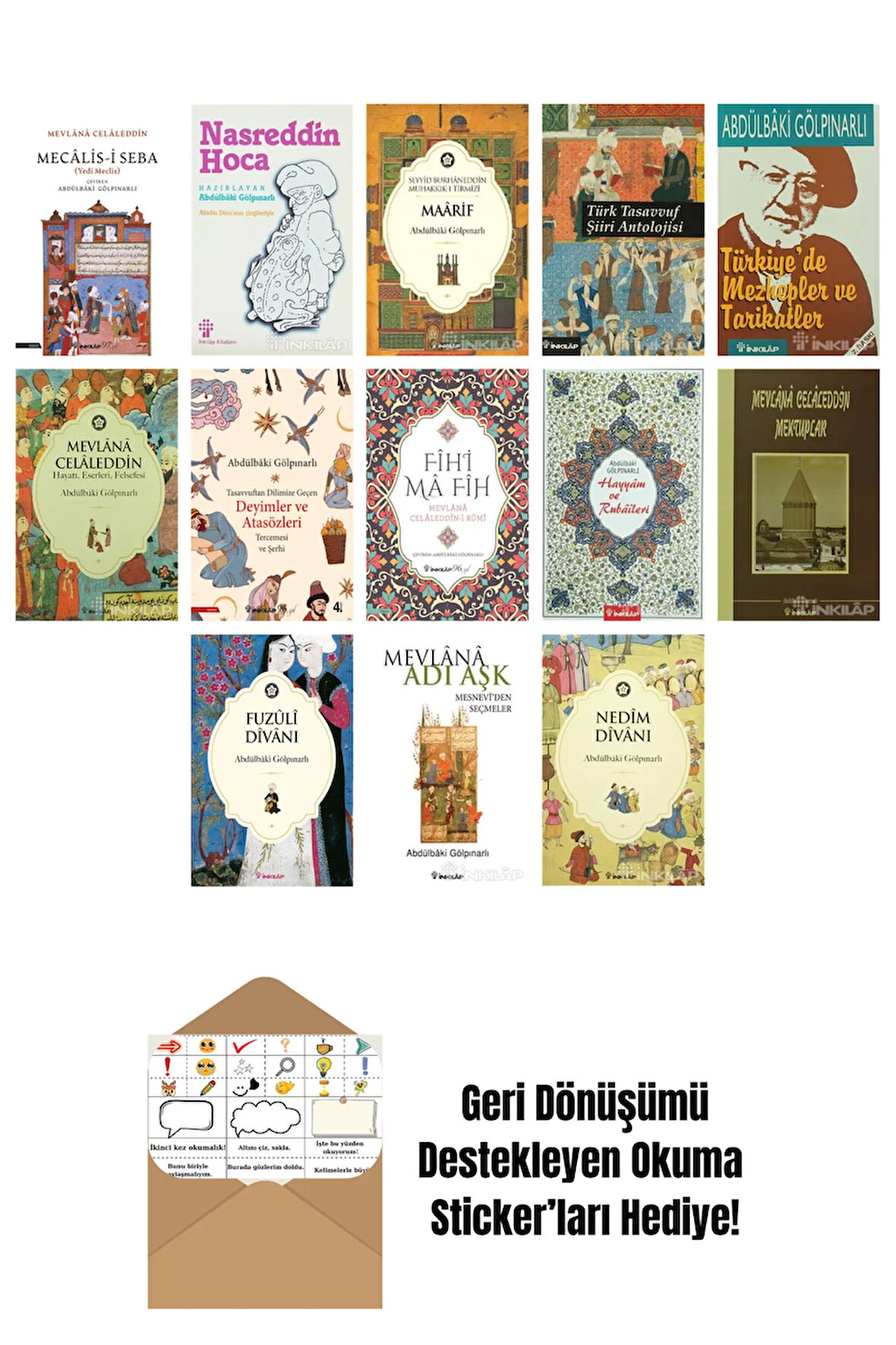 Abdülbaki Gölpınarlı 13 Kitap Seti + Okuma Sticker'ları