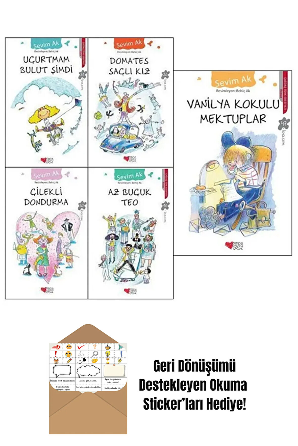 Sevim Ak 5 Kitap Set + Okuma Sticker'ları