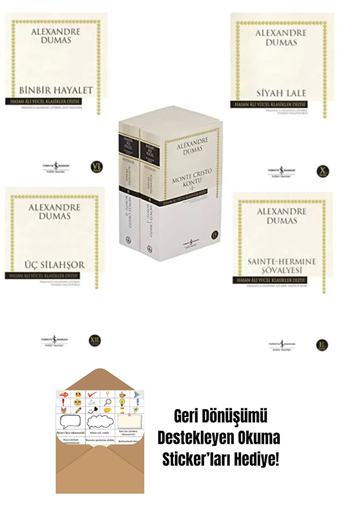 Alexandre Dumas 5 Kitap Set + Okuma Sticker'ları