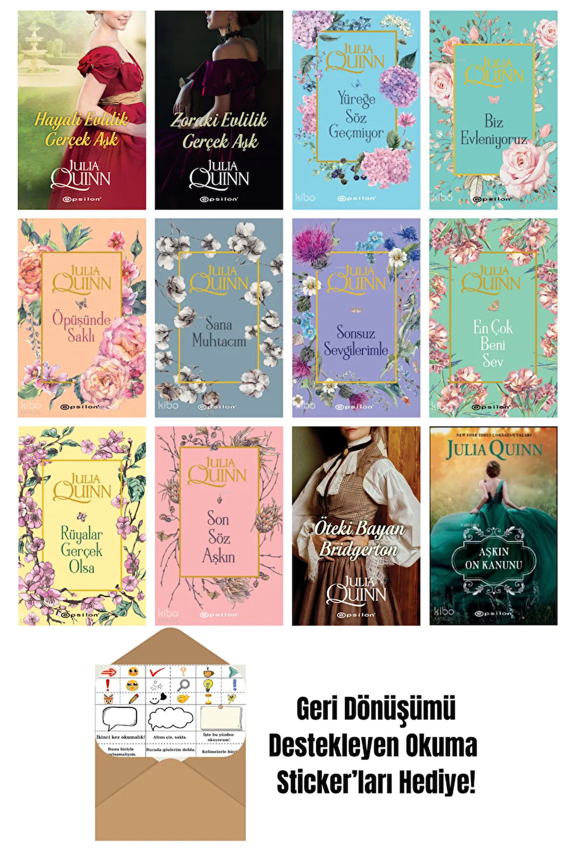 Julia Quinn 12 Kitap Seti + Okuma Sticker'ları
