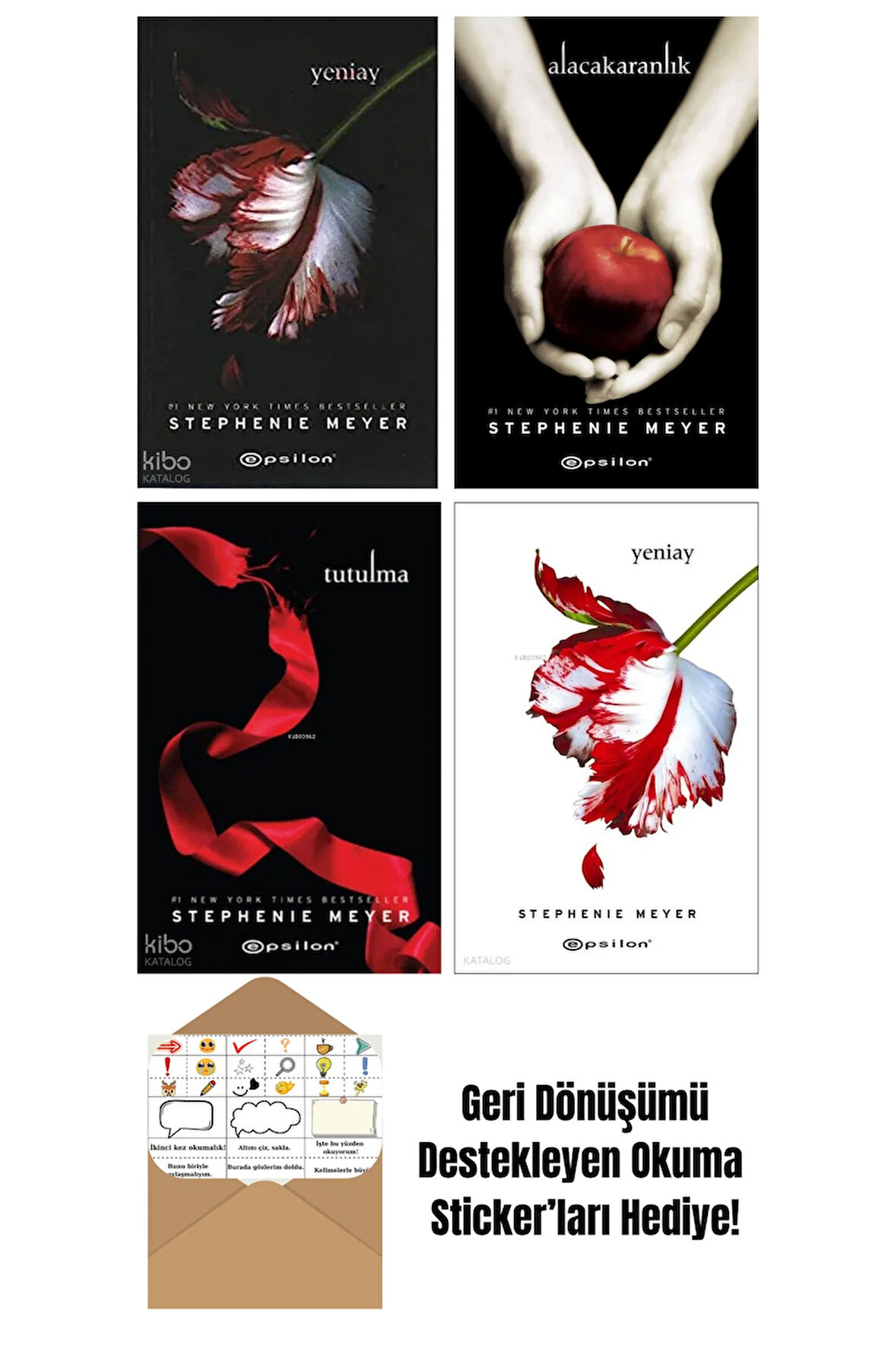 Stephenie Meyer 4 Kitap Seti + Okuma Sticker'ları