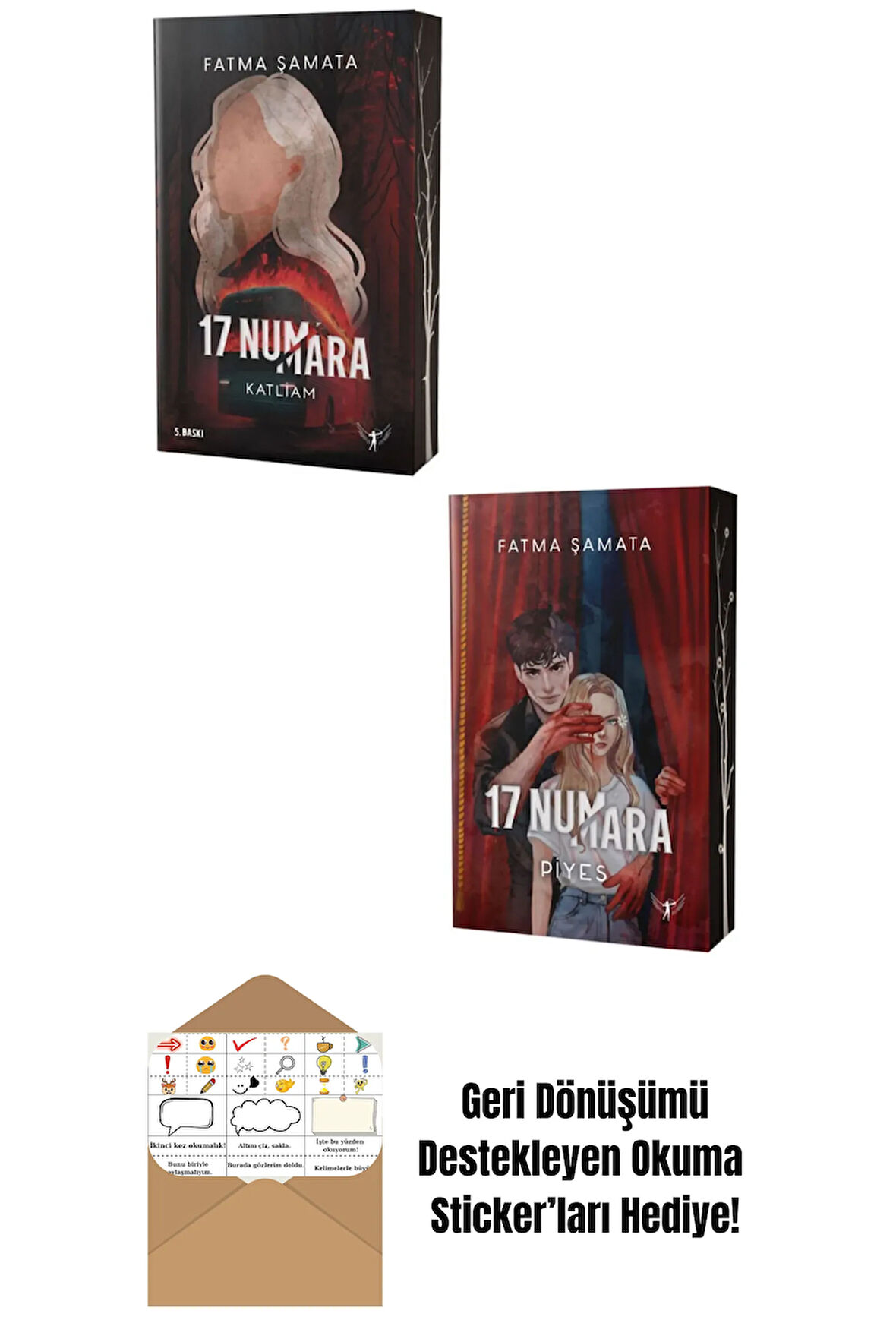 17 Numara Katliam + 17 Numara Piyes 2 Kitap Set + Okuma Sticker'ları