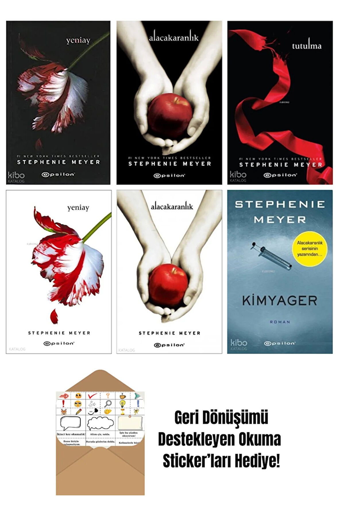 Stephenie Meyer 6 Kitap Seti + Okuma Sticker'ları