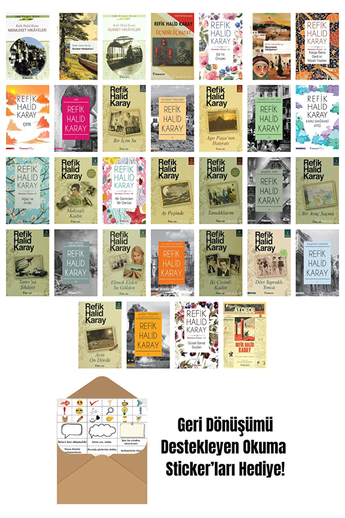 Refik Halid Karay 32 Kitap Seti + Okuma Sticker'ları