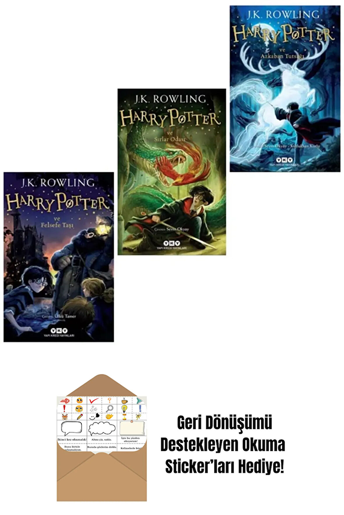 Harry Potter Ve Felsefe Taşı - Sırlar Odası - Azkaban Tutsağı + Okuma Sticker'ları