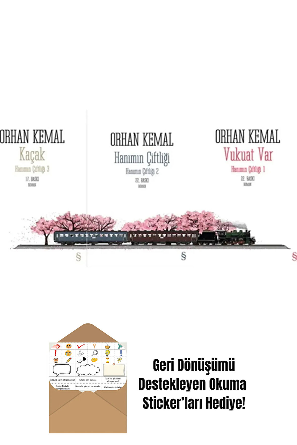 Hanımın Çiftliği Serisi 3 Kitap Set / Orhan Kemal + Okuma Sticker'ları