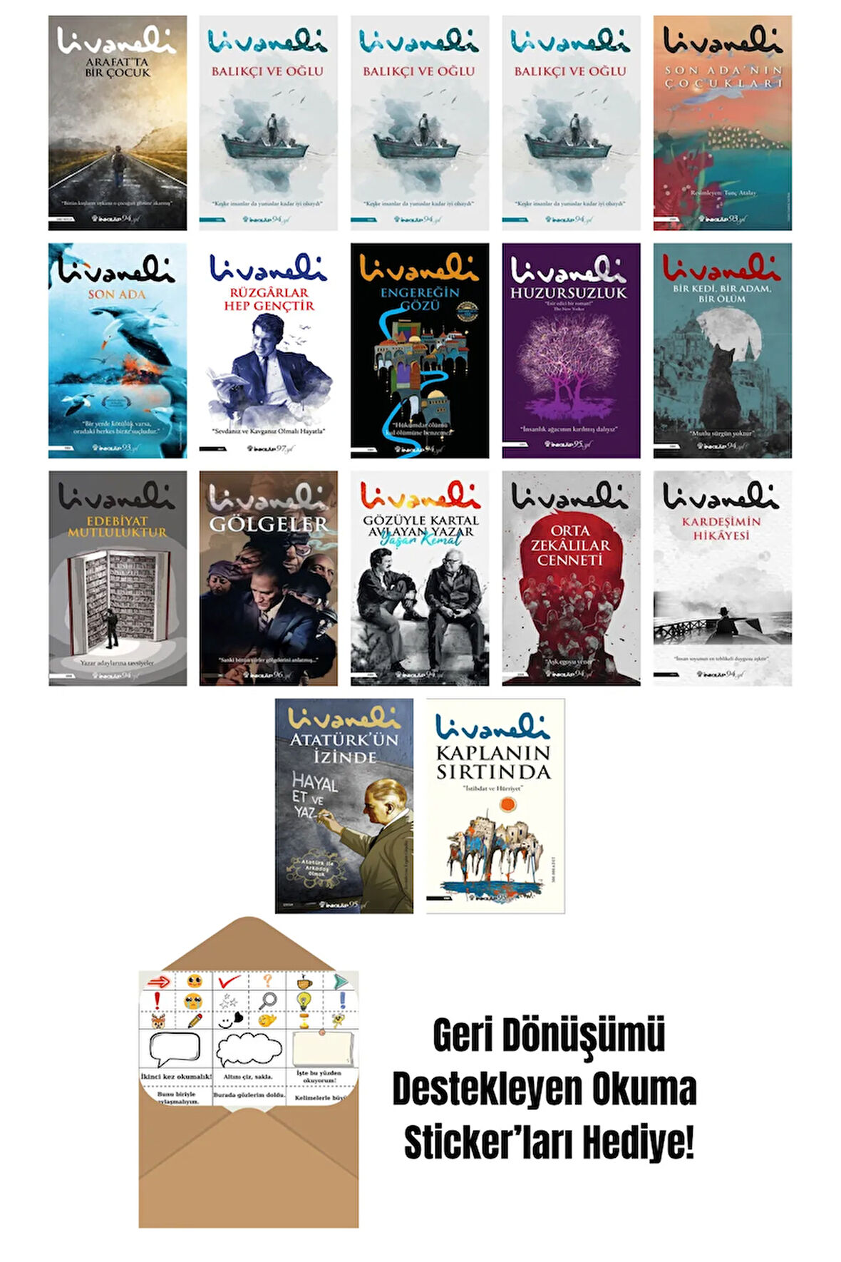 Zülfü Livaneli 17 Kitap Seti + Okuma Sticker'ları