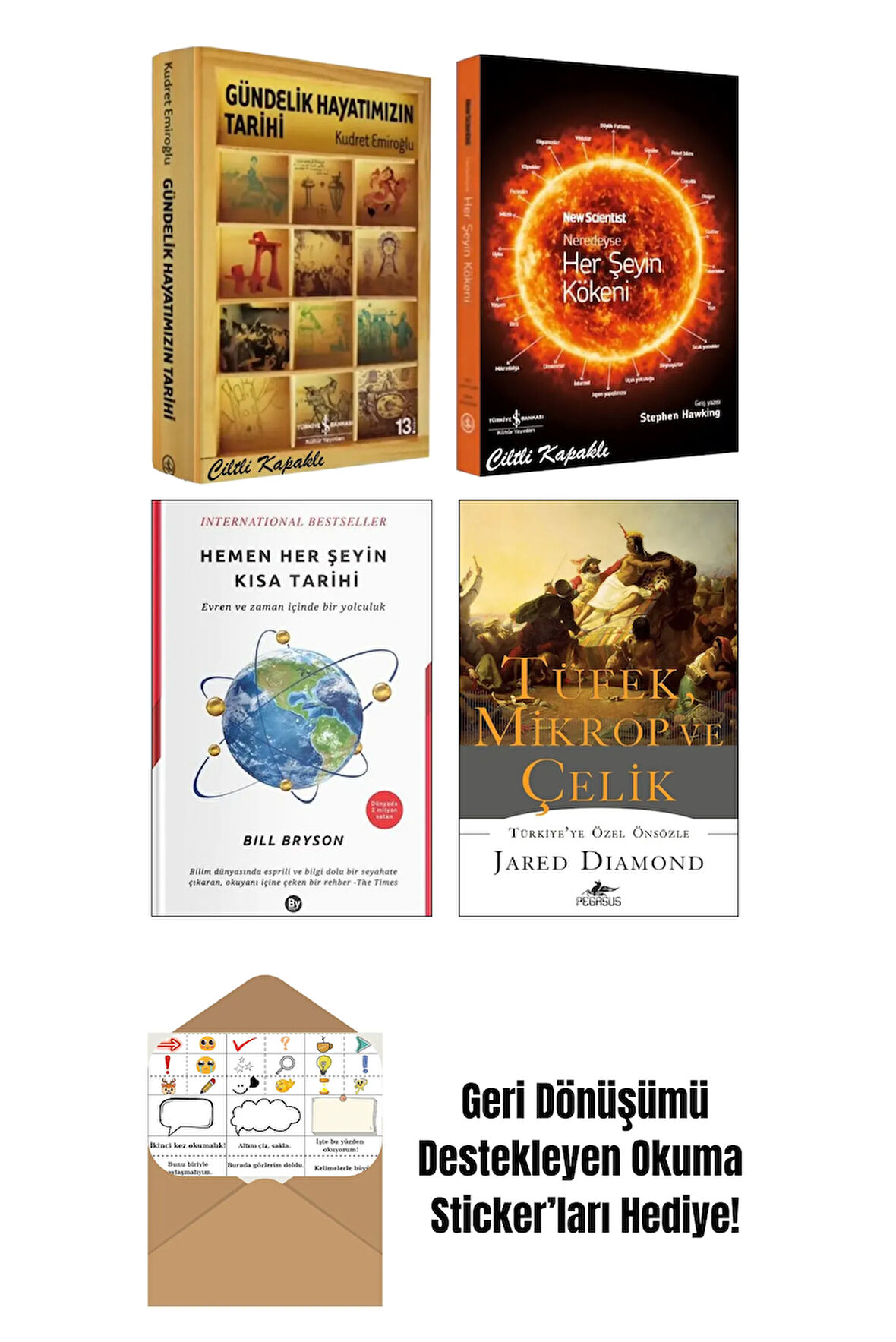Gündelik Hayatımızın Tarihi 4 Kitap Set + Okuma Sticker'ları