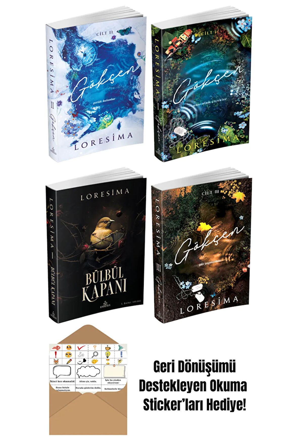 Loresima 4 Kitap Seti + Okuma Sticker'ları