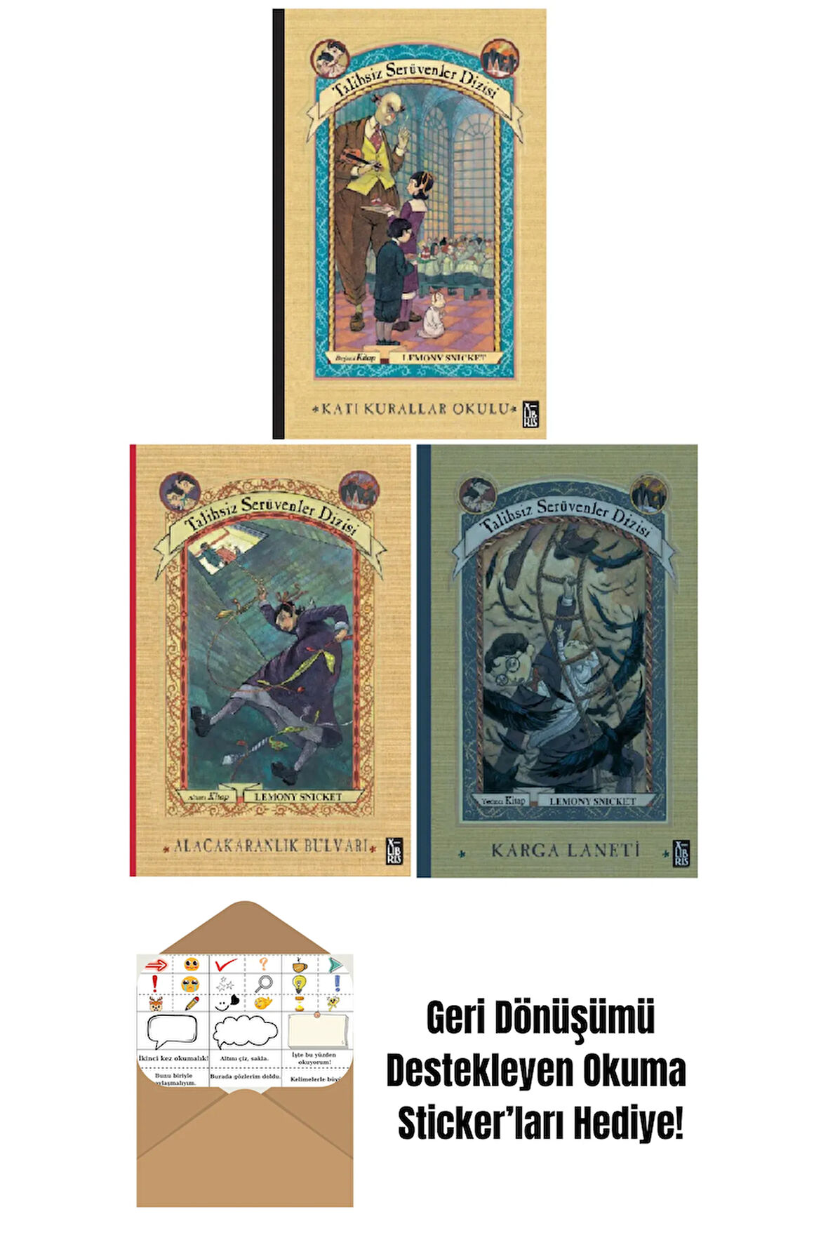 Talihsiz Serüvenler Dizisi 5-6-7. Kitap Set + Okuma Sticker'ları