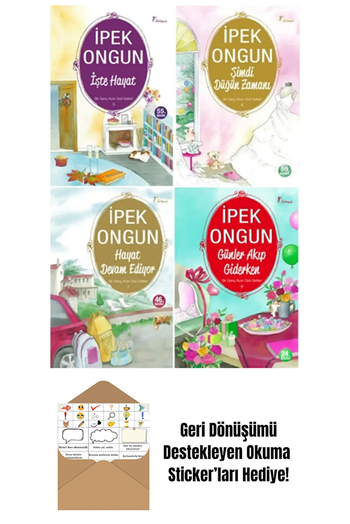 Bir Genç Kızın Gizli Defteri 5-8. Kitaplar Seti + Okuma Sticker'ları