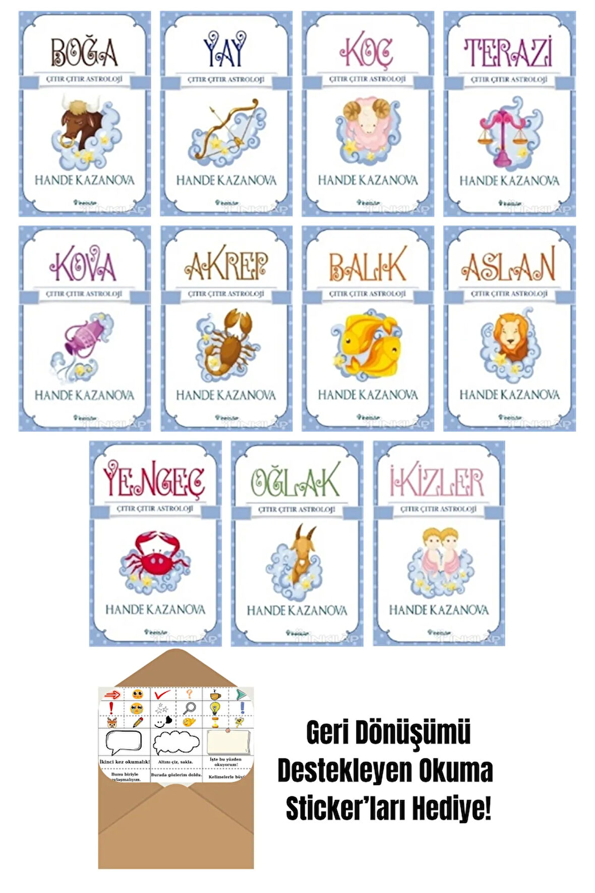 Hande Kazanova 11 Kitap Seti + Okuma Sticker'ları