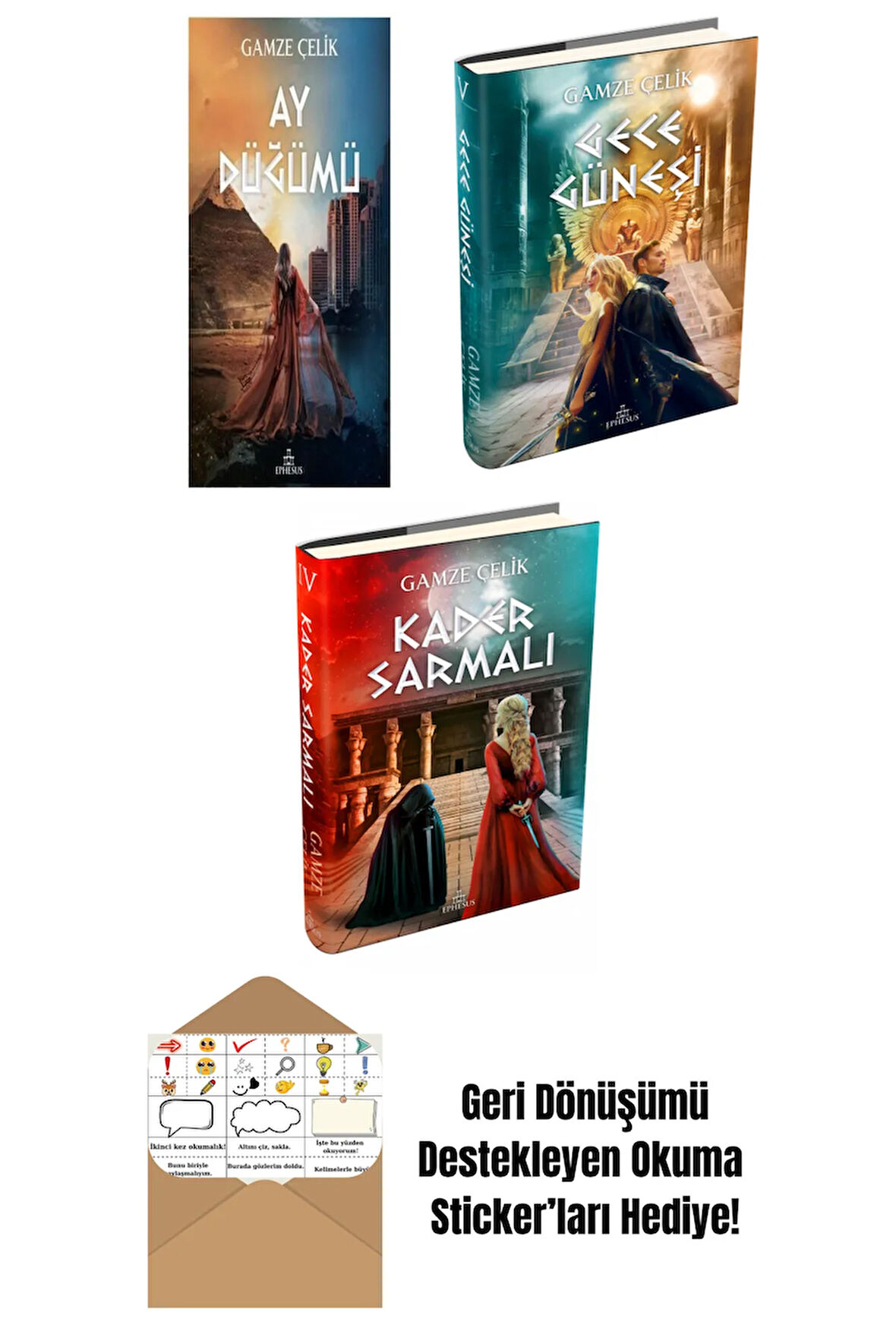Gamze Çelik 3 Kitap Seti + Okuma Sticker'ları
