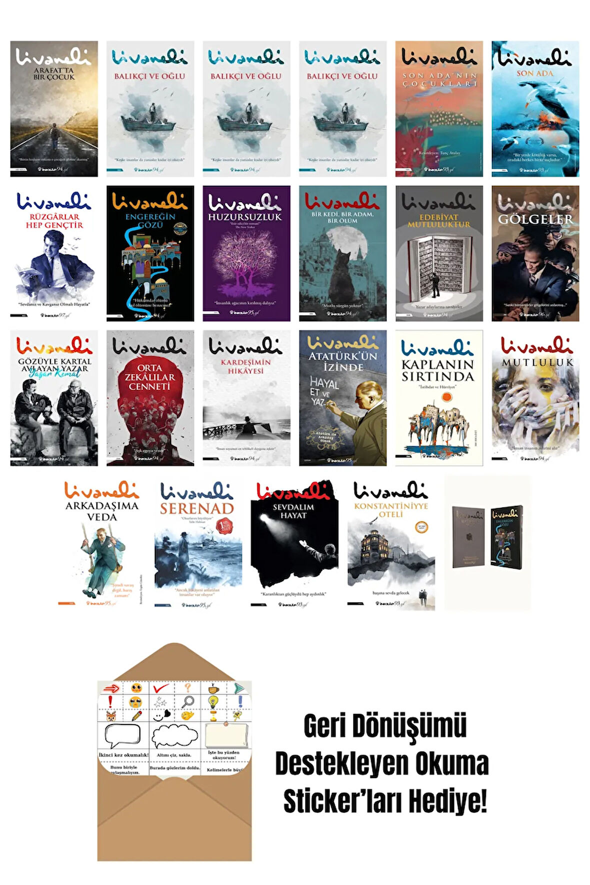 Zülfü Livaneli 23 Kitap Seti + Okuma Sticker'ları