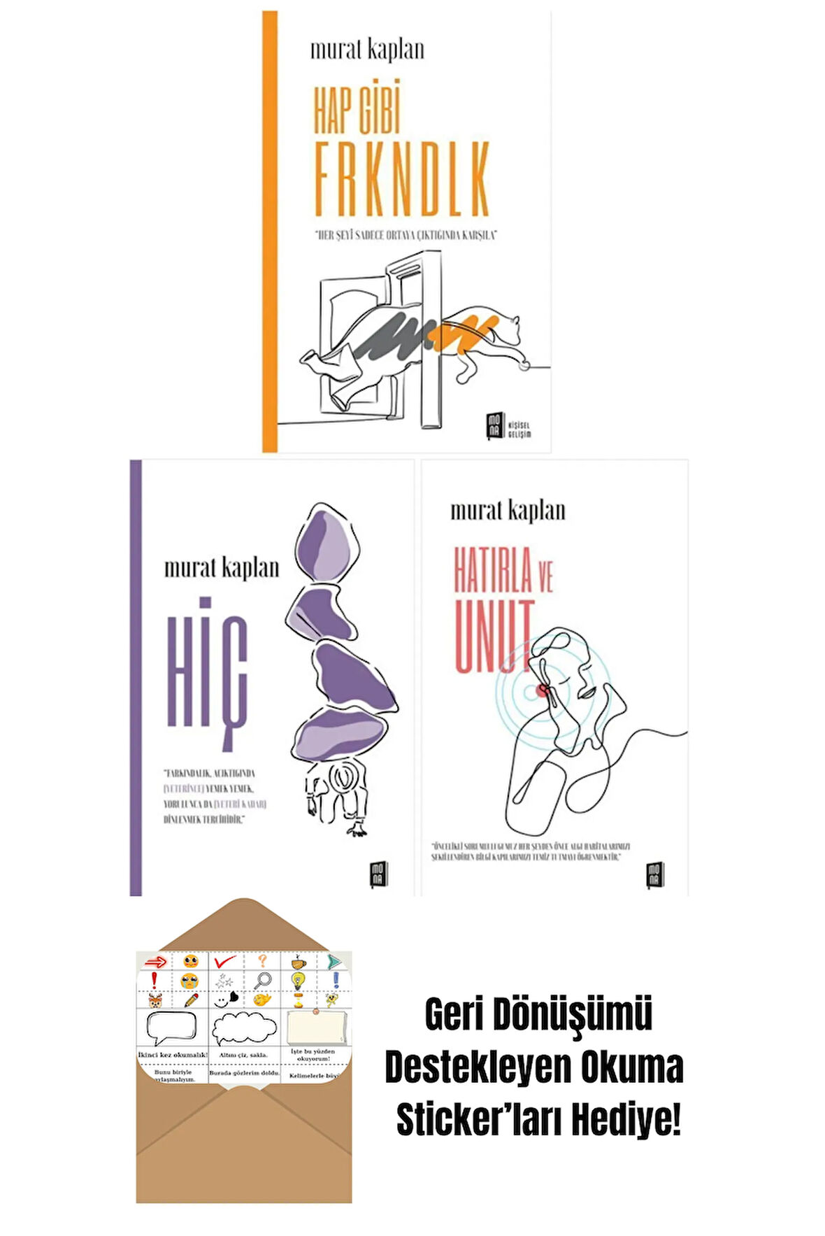 Murat Kaplan 3 Kitap Set + Okuma Sticker'ları