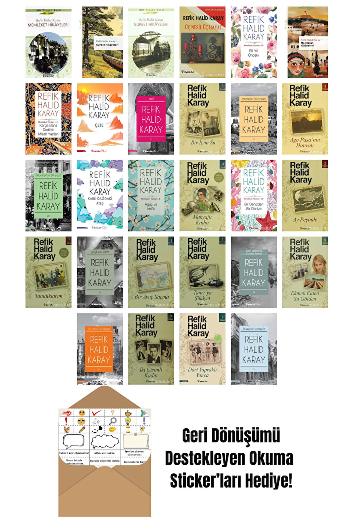 Refik Halid Karay 28 Kitap Seti + Okuma Sticker'ları