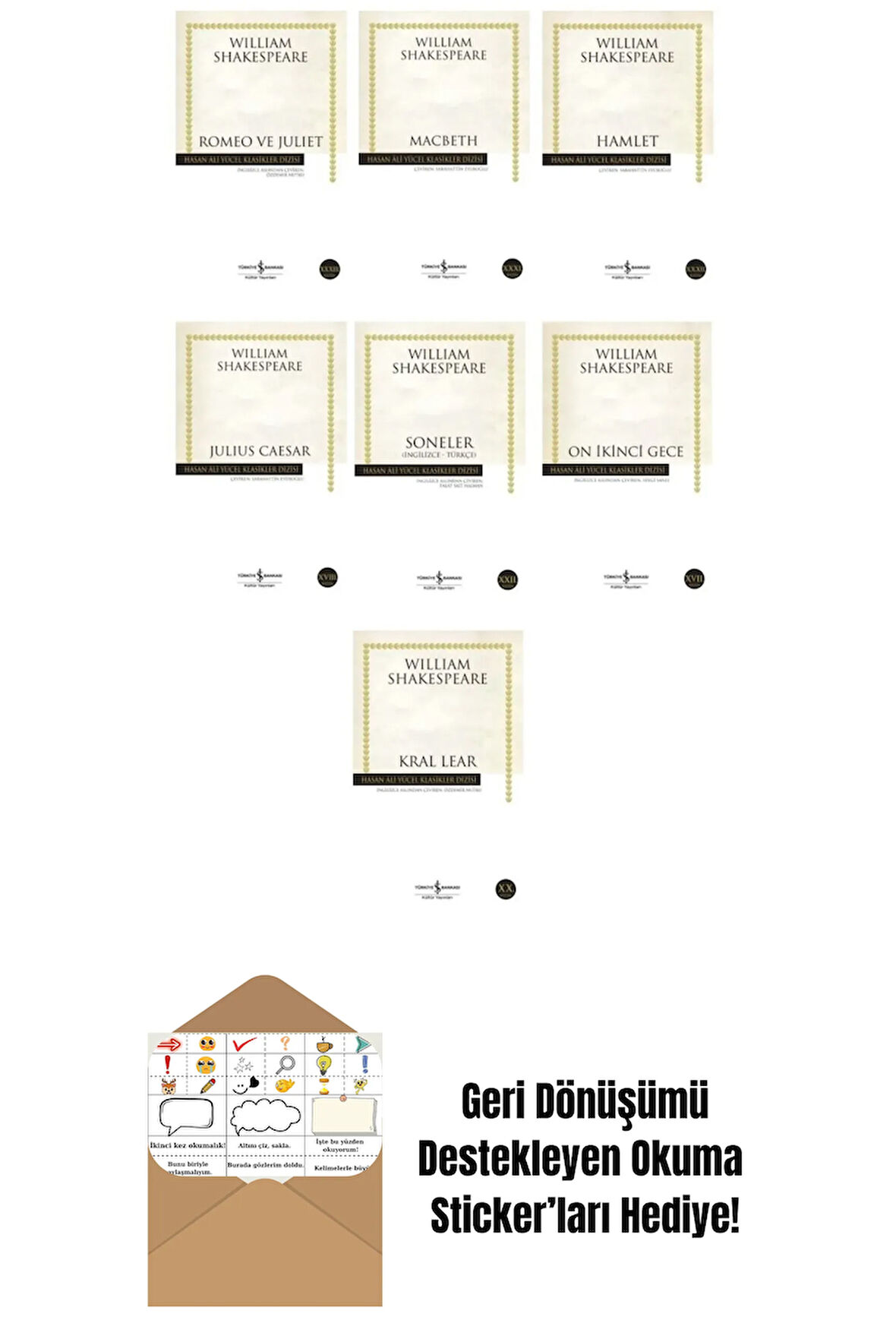 William Shakespeare 7 Kitap Set + Okuma Sticker'ları