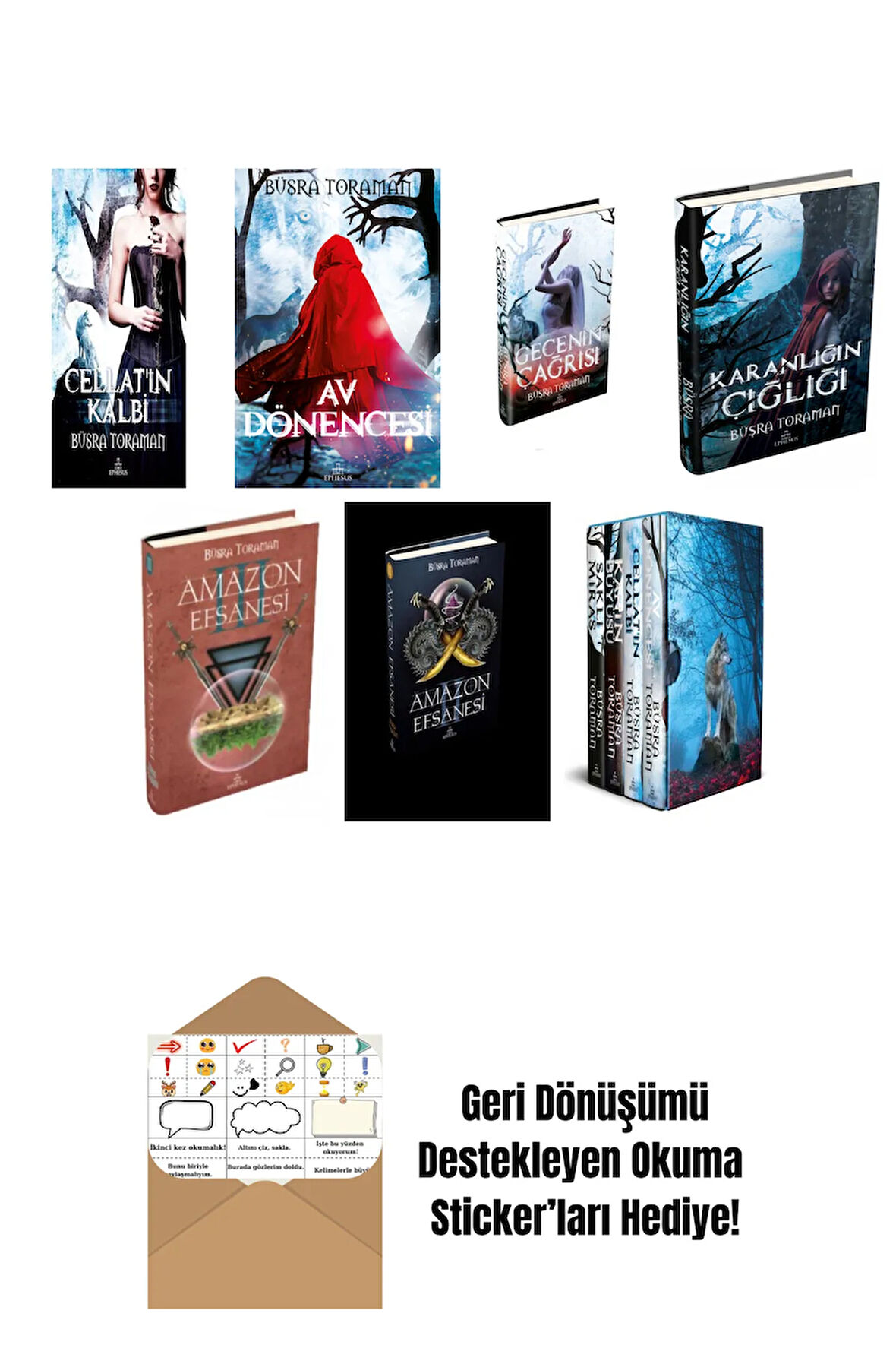 Büşra Toraman 7 Kitap Seti + Okuma Sticker'ları