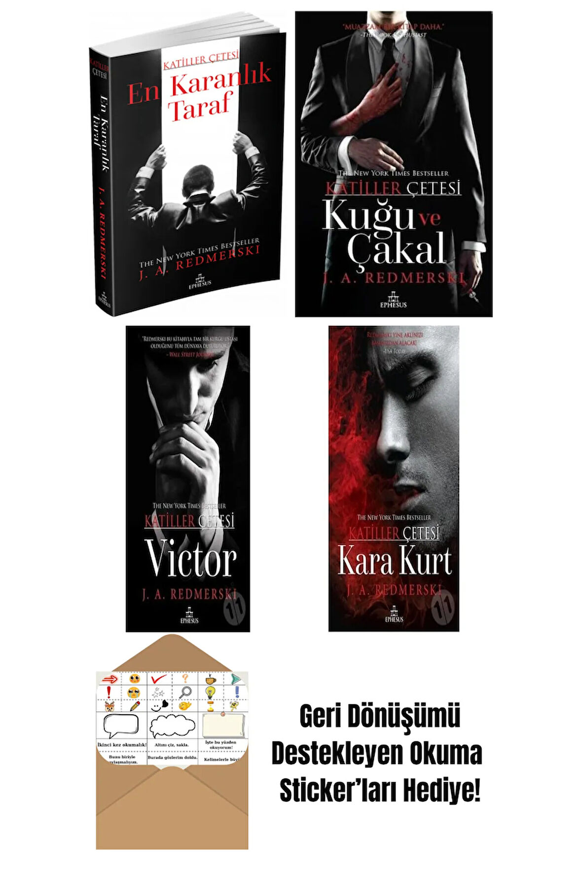 J. A. Redmerski 4 Kitap Seti + Okuma Sticker'ları