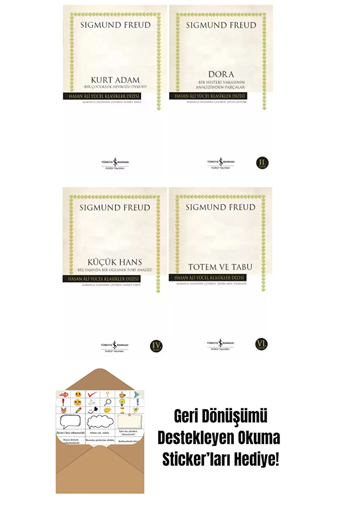 Sigmund Freud 4 Kitap Set + Okuma Sticker'ları