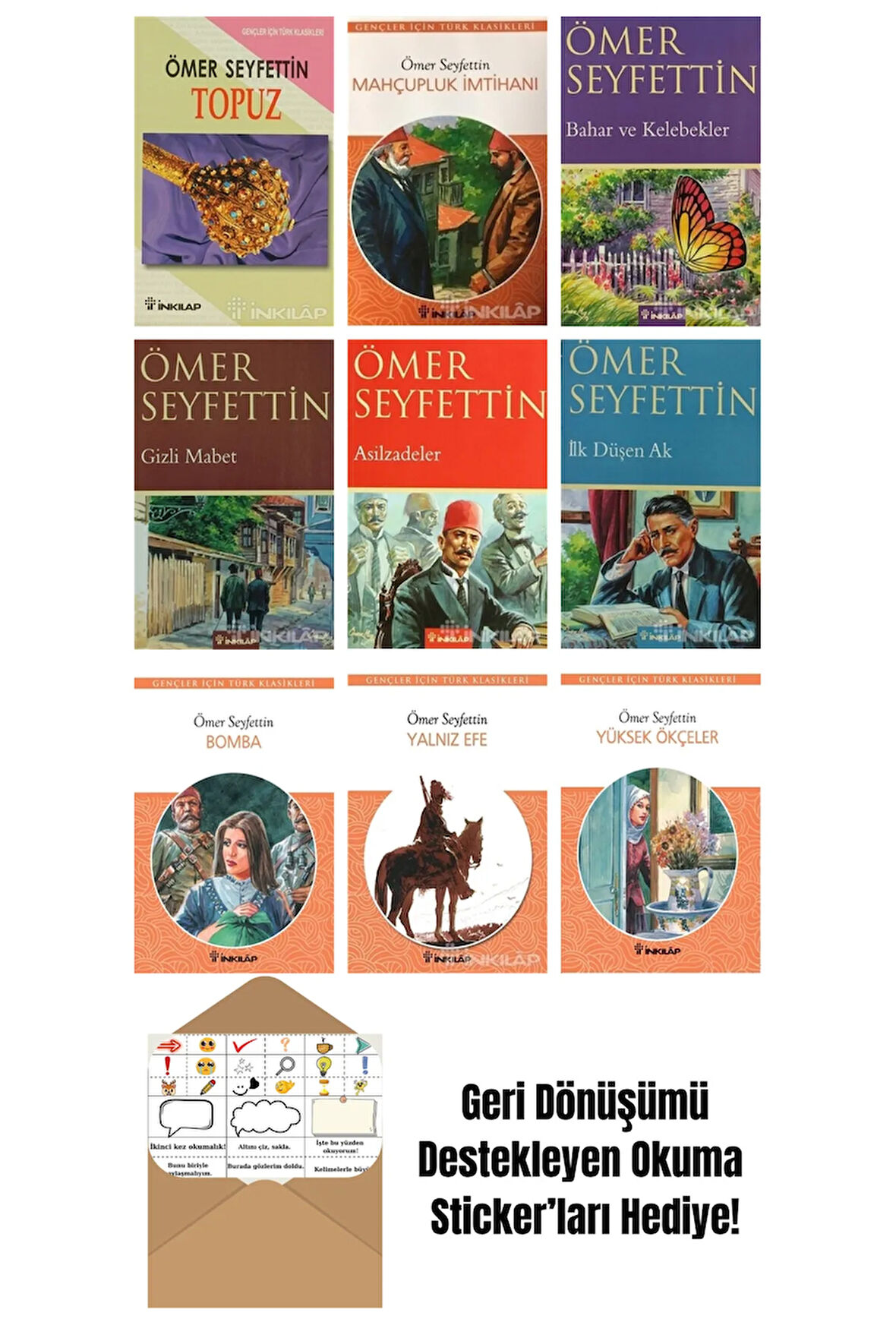 Ömer Seyfettin 9 Kitap Seti + Okuma Sticker'ları