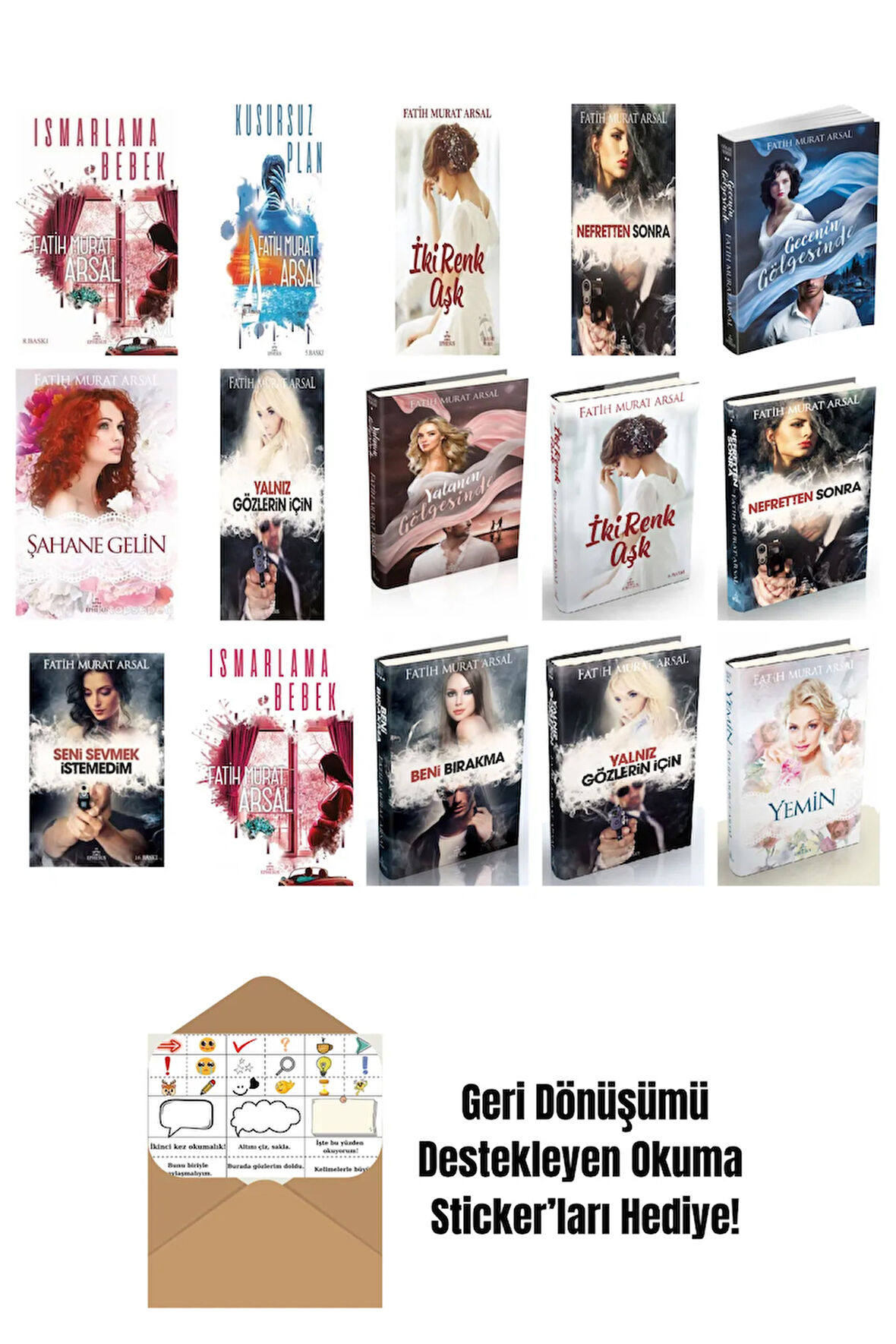 Fatih Murat Arsal 15 Kitap Seti + Okuma Sticker'ları