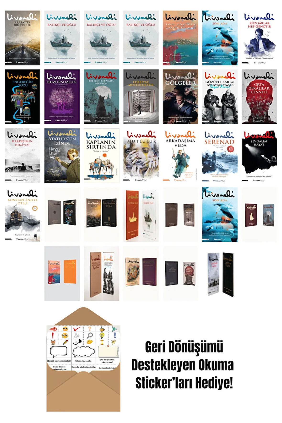 Zülfü Livaneli 33 Kitap Seti + Okuma Sticker'ları