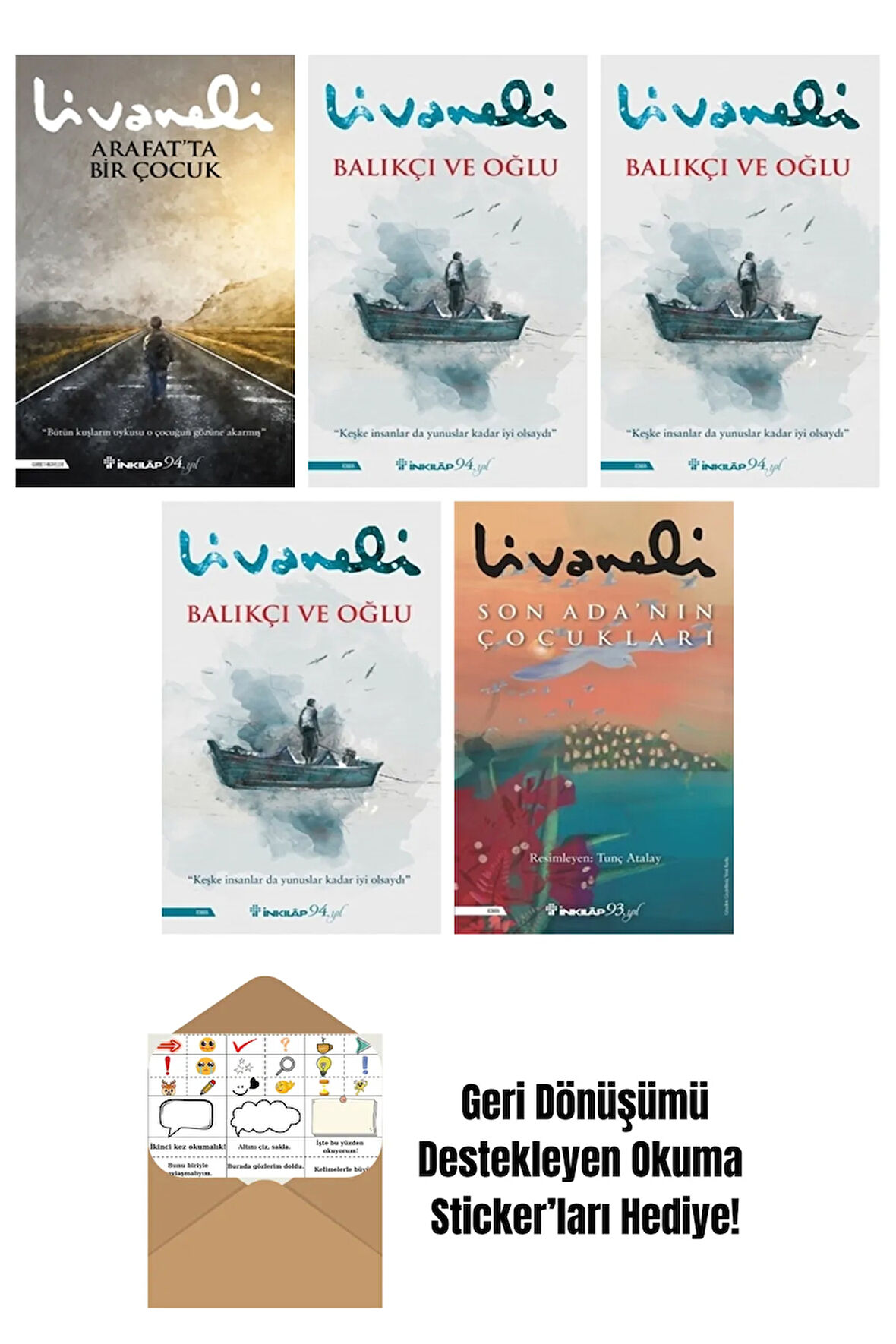 Zülfü Livaneli 5 Kitap Seti + Okuma Sticker'ları