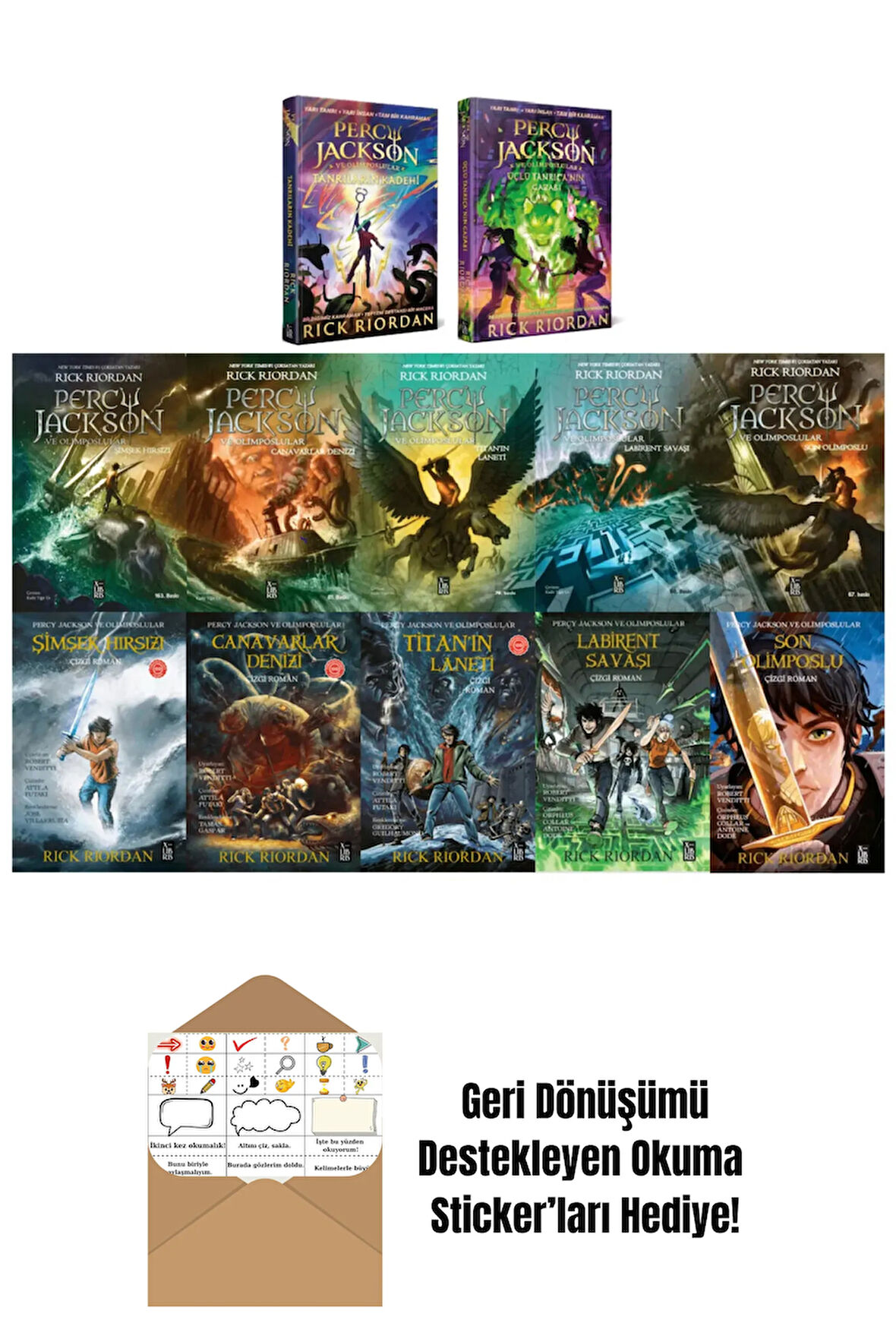 Percy Jackson Serisi 12 Kitap Set + Okuma Sticker'ları