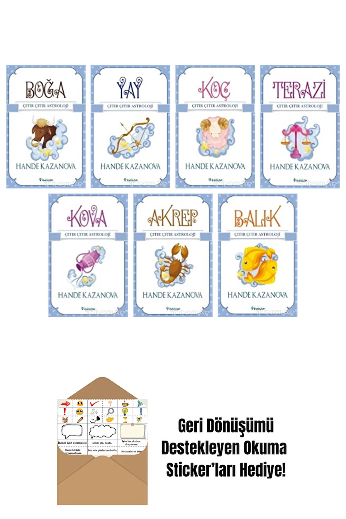 Hande Kazanova 7 Kitap Seti + Okuma Sticker'ları