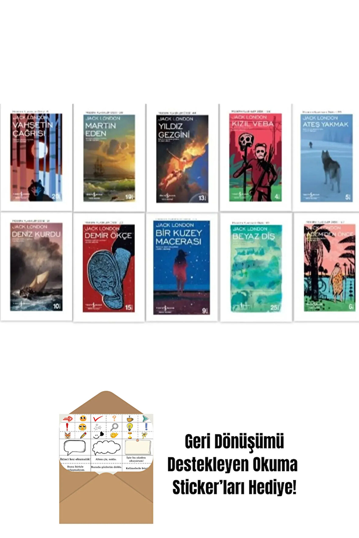 Jack London Seti 10 Kitap + Okuma Sticker'ları
