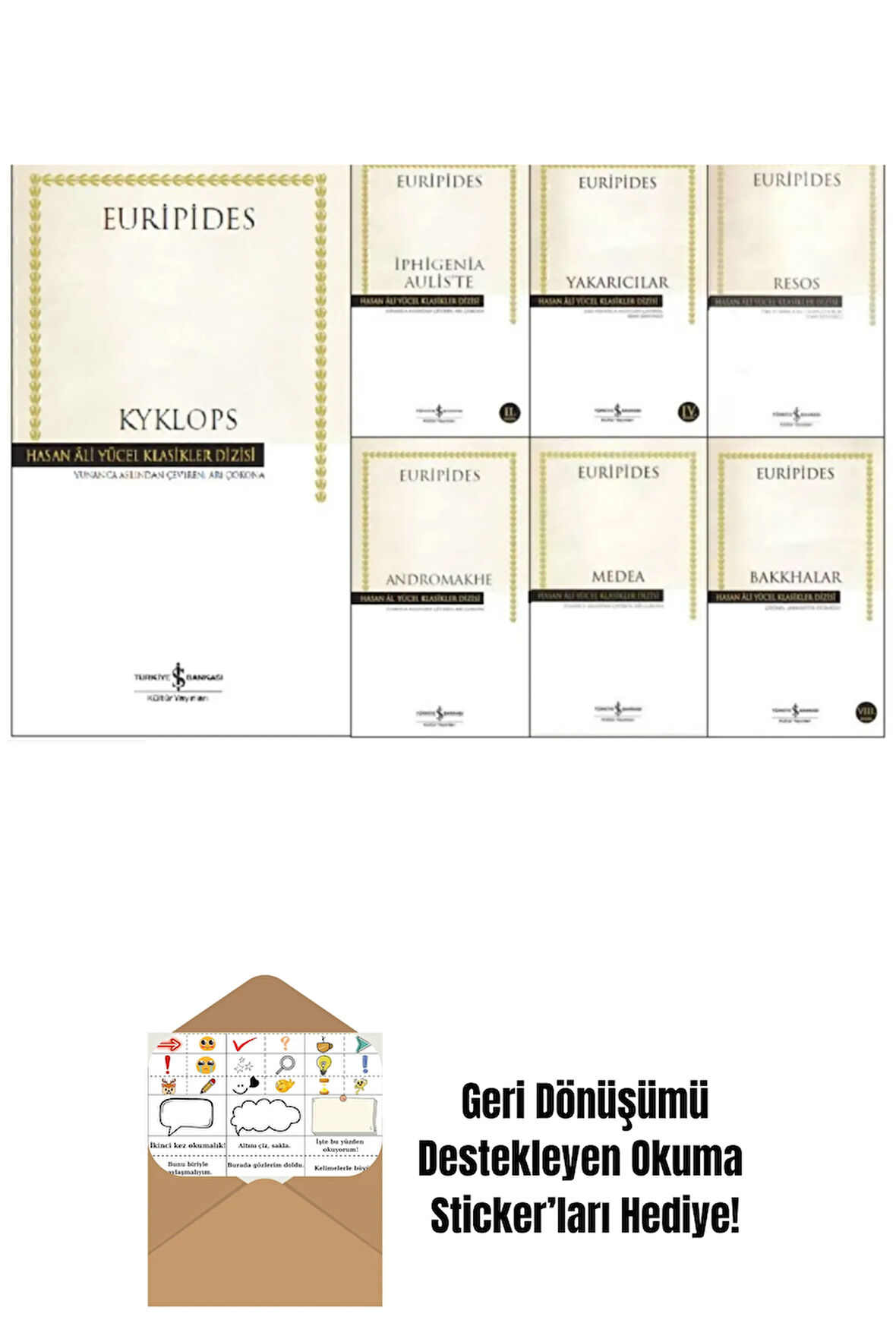 Euripides Antik Yunan Tragedyaları 7 Kitap Set + Okuma Sticker'ları