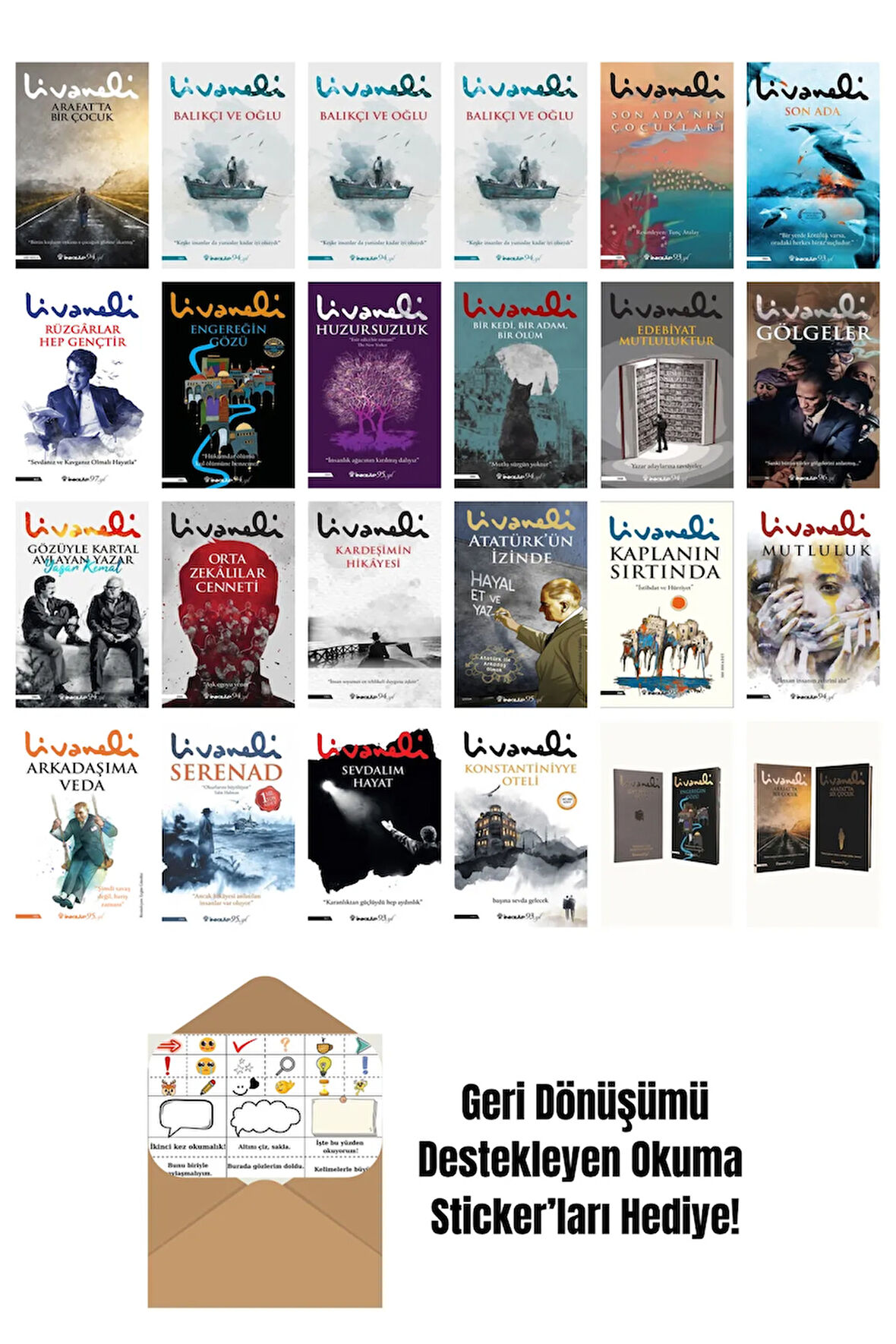 Zülfü Livaneli 24 Kitap Seti + Okuma Sticker'ları