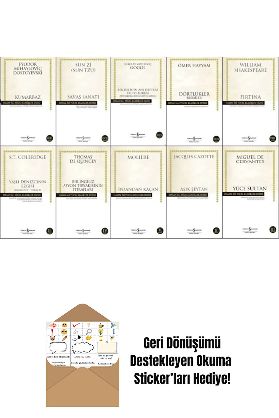 Hasan Ali Yücel Klasikler Dizisi 10 Kitap Set + Okuma Sticker'ları