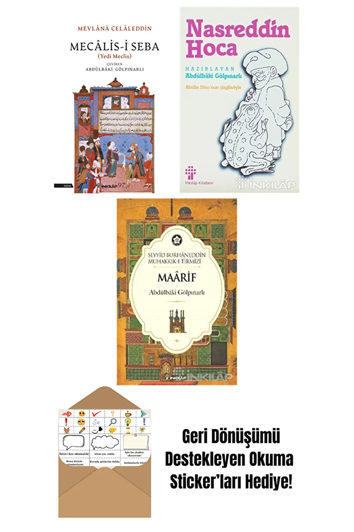 Abdülbaki Gölpınarlı 3 Kitap Seti + Okuma Sticker'ları