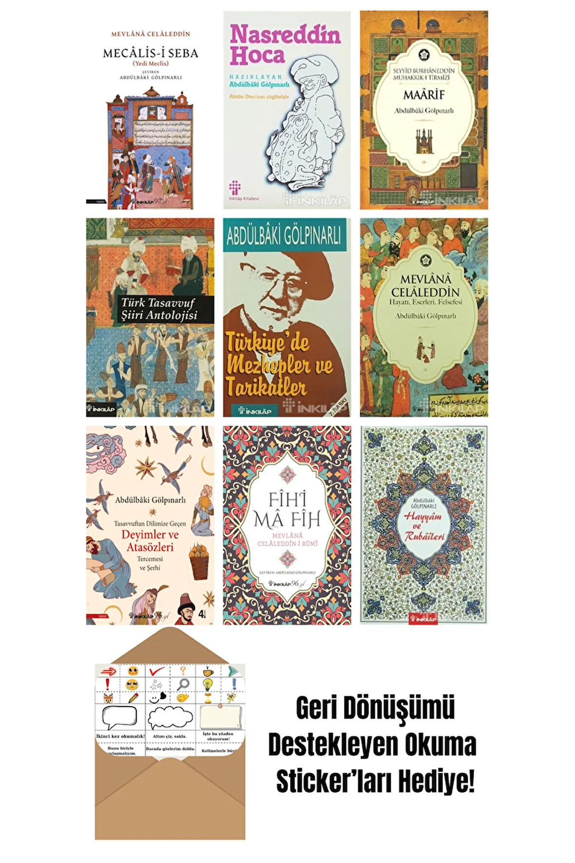 Abdülbaki Gölpınarlı 9 Kitap Seti + Okuma Sticker'ları