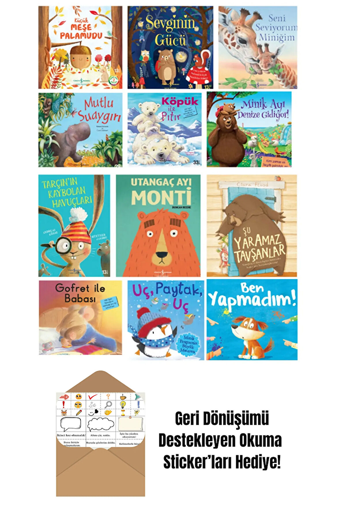 İş Bankası Resimli Hikayeler 12 Kitap Set + Okuma Sticker'ları