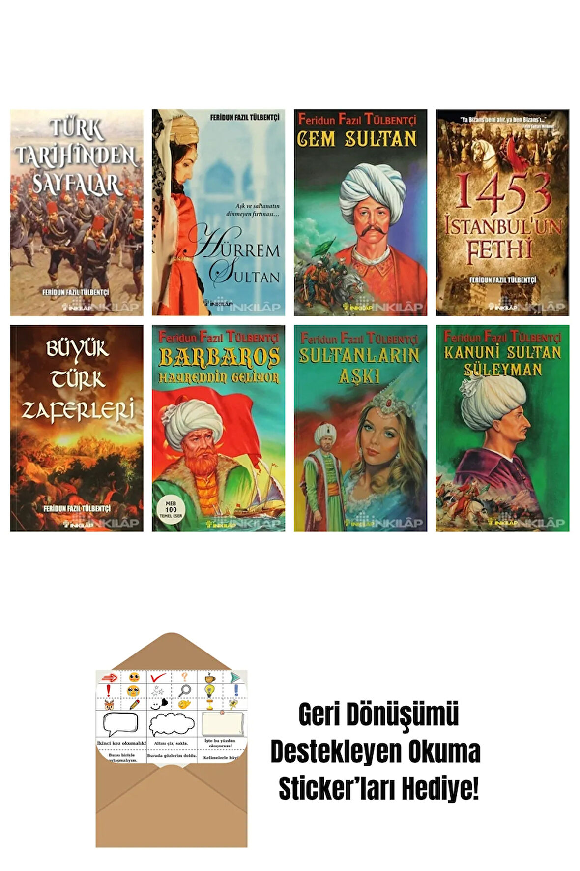 Feridun Fazıl Tülbentçi 8 Kitap Seti + Okuma Sticker'ları