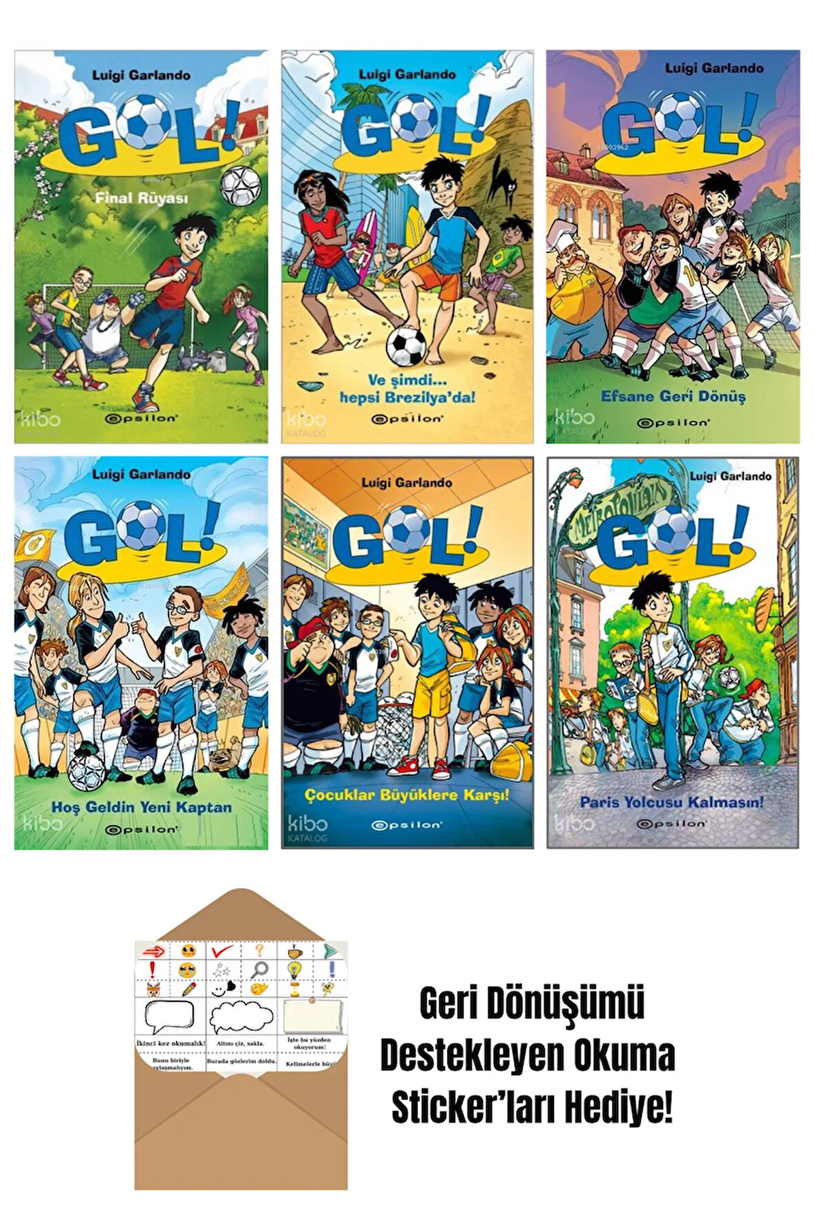 Luigi Garlando 6 Kitap Seti + Okuma Sticker'ları