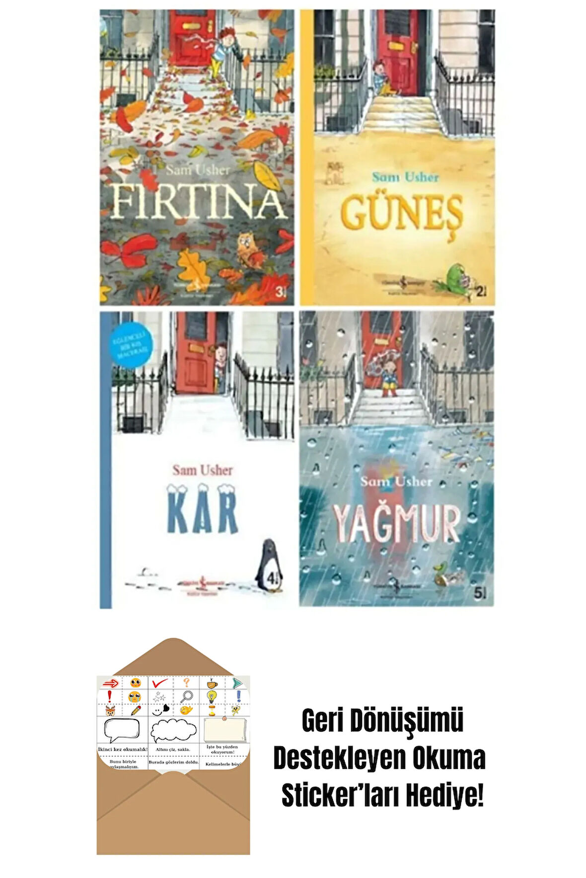 Resimli Hikaye Kitapları 4 Kitap Set + Okuma Sticker'ları