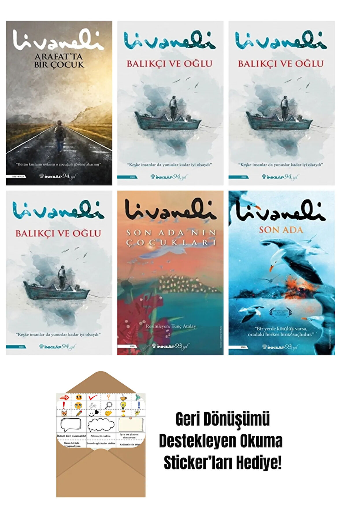 Zülfü Livaneli 6 Kitap Seti + Okuma Sticker'ları