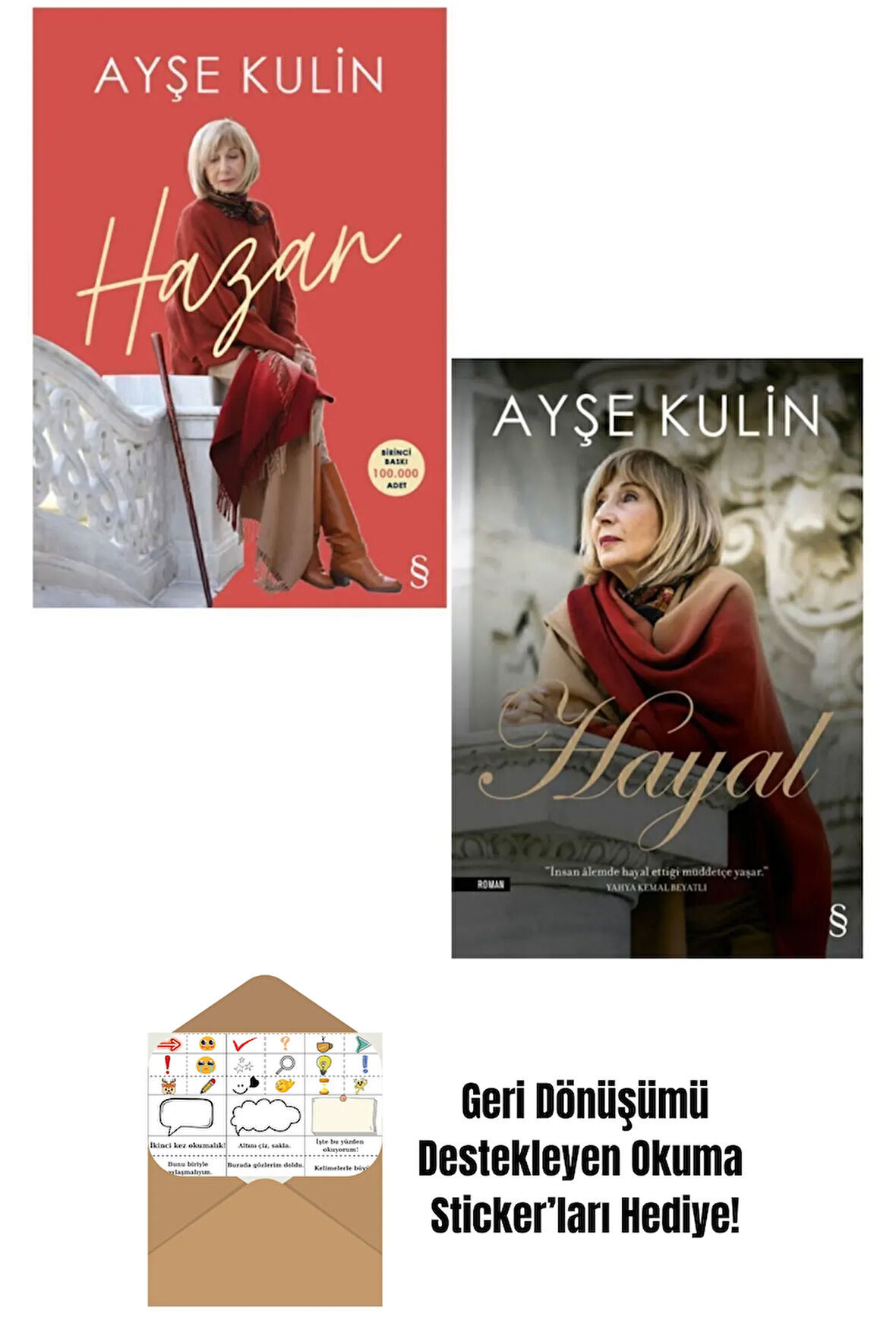 Ayşe Kulin 2 Kitap Set / Hazan - Hayal + Okuma Sticker'ları