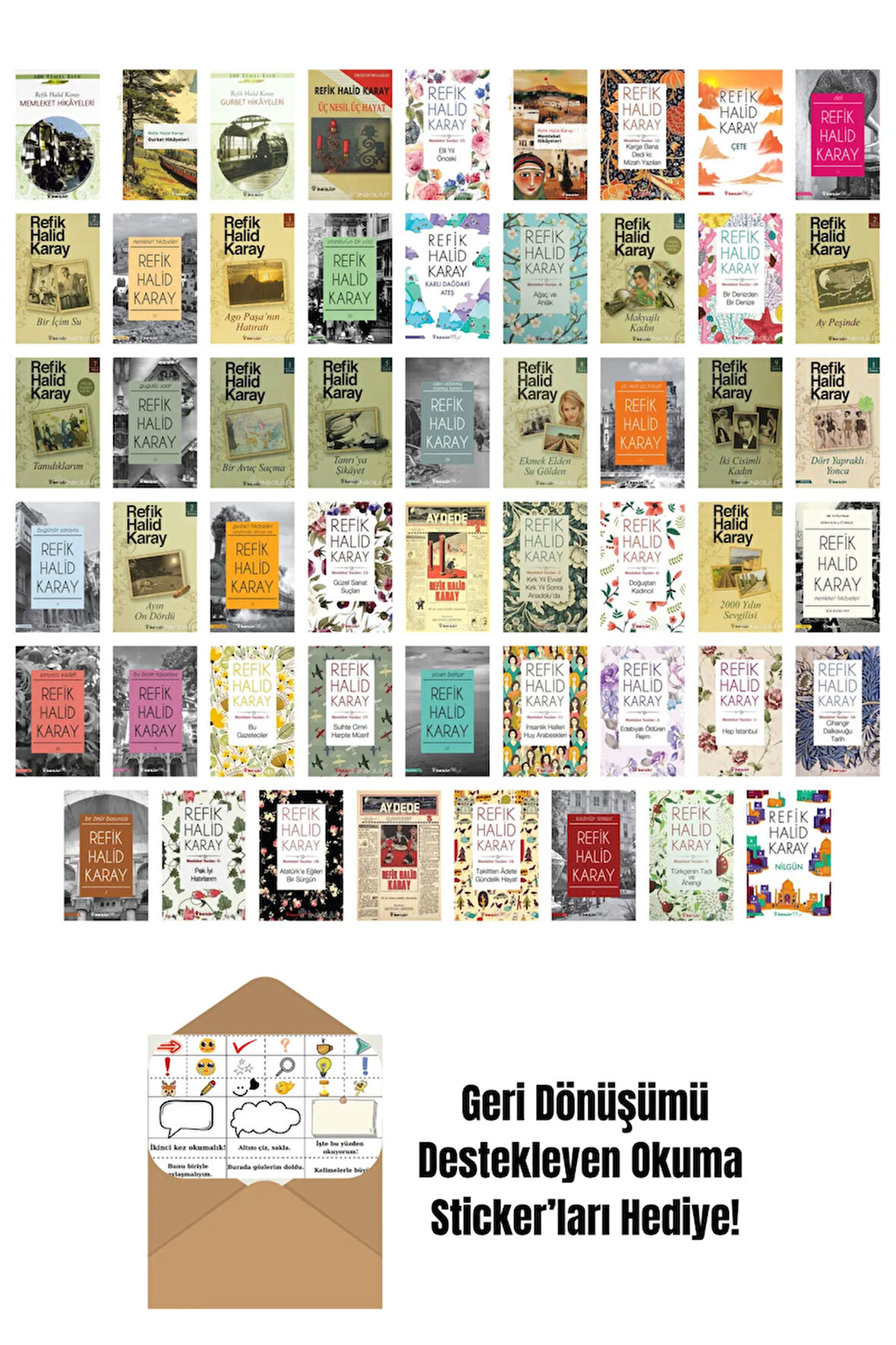 Refik Halid Karay 53 Kitap Seti + Okuma Sticker'ları
