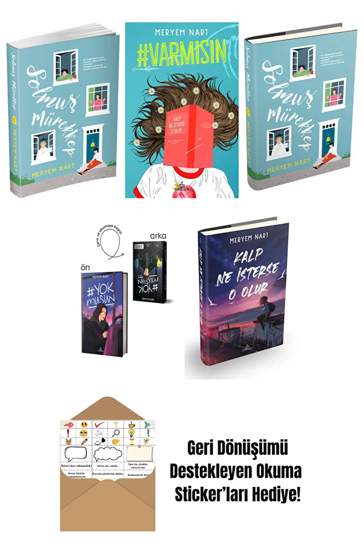 Meryem Nart 5 Kitap Seti + Okuma Sticker'ları