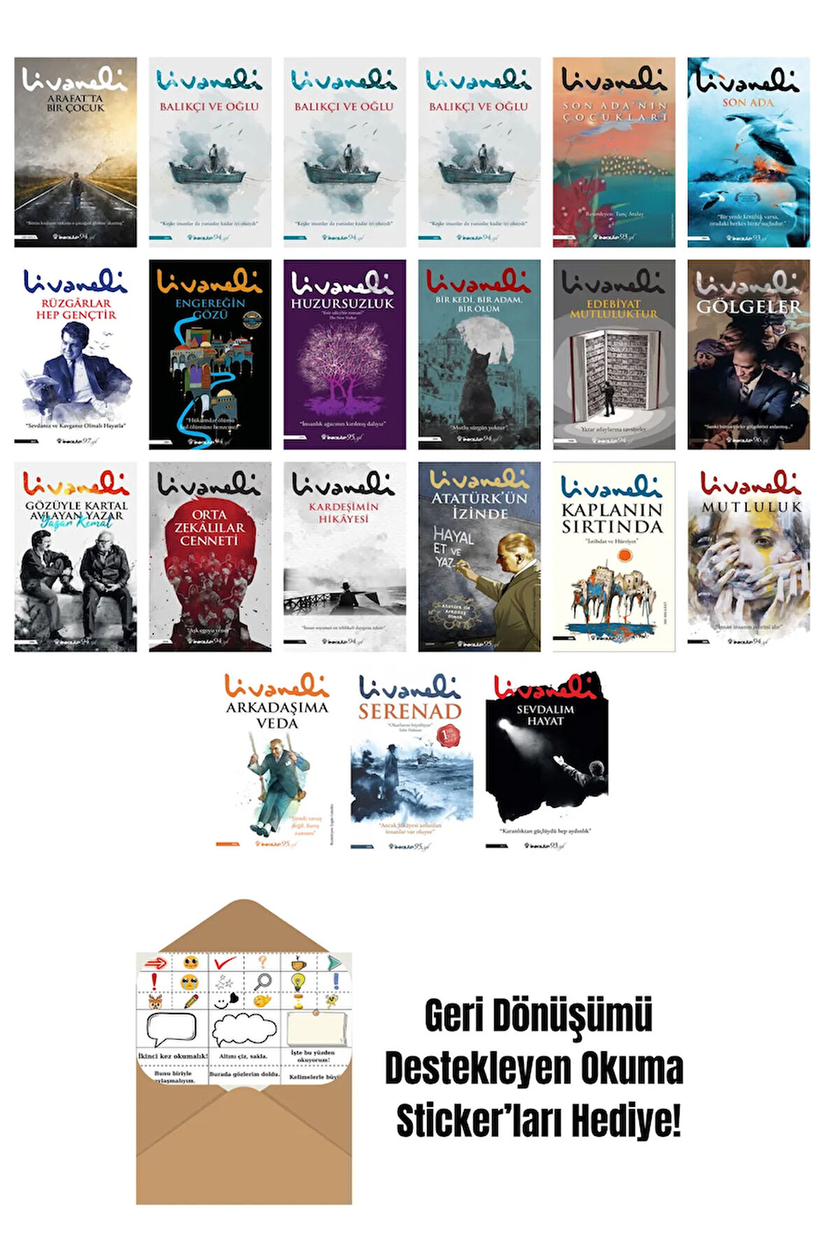 Zülfü Livaneli 21 Kitap Seti + Okuma Sticker'ları