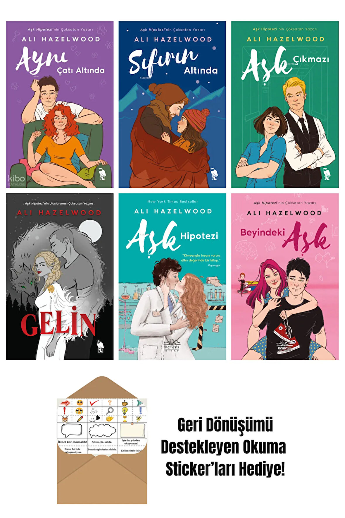 Ali Hazelwood 6 Kitap Seti + Okuma Sticker'ları